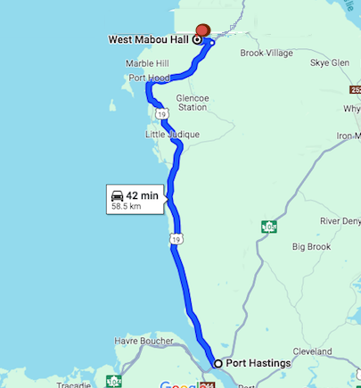 Causeway to West Mabou Hall